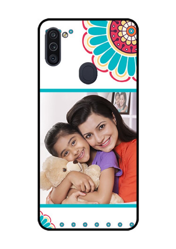 Galaxy M11 Custom Glass Phone Case - Flower Design