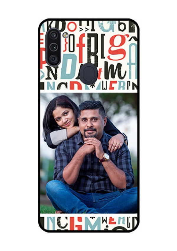 Galaxy M11 Personalized Glass Phone Case - Alphabet Design