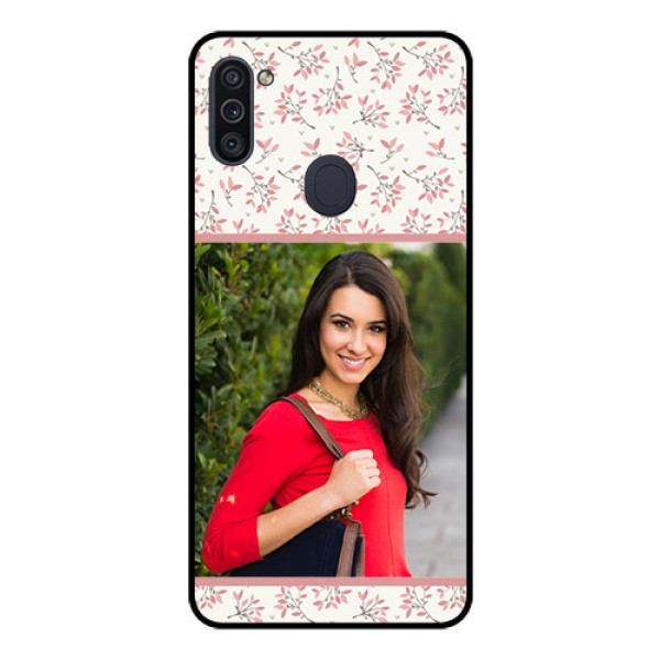Galaxy M11 Custom Glass Phone Case - Premium Floral Design