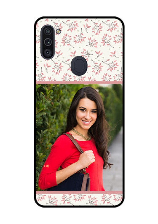 Galaxy M11 Custom Glass Phone Case - Premium Floral Design