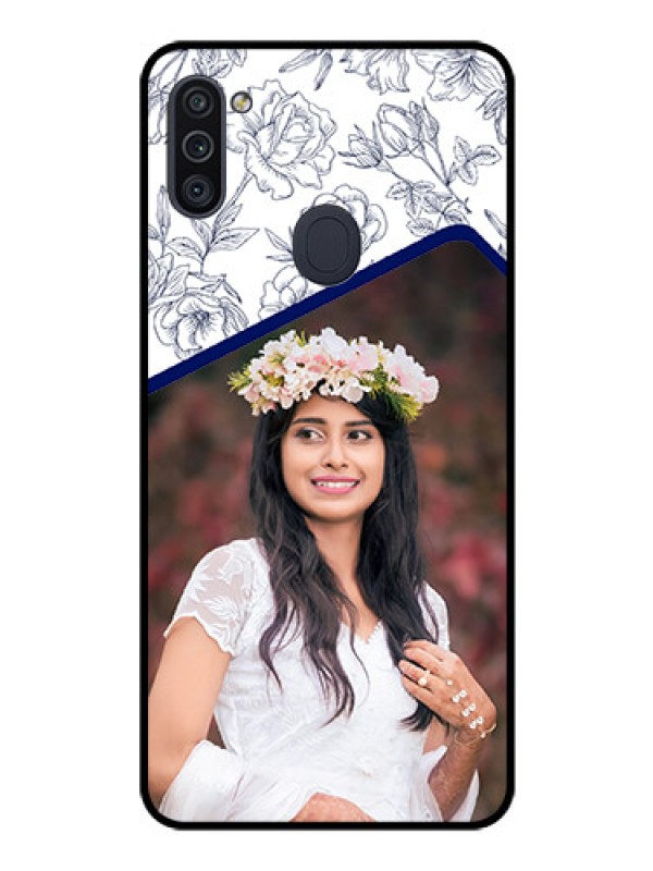 Custom Galaxy M11 Personalized Glass Phone Case - Premium Floral Design