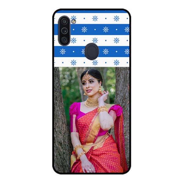 Galaxy M11 Photo Printing on Glass Case - Snow Pattern Design