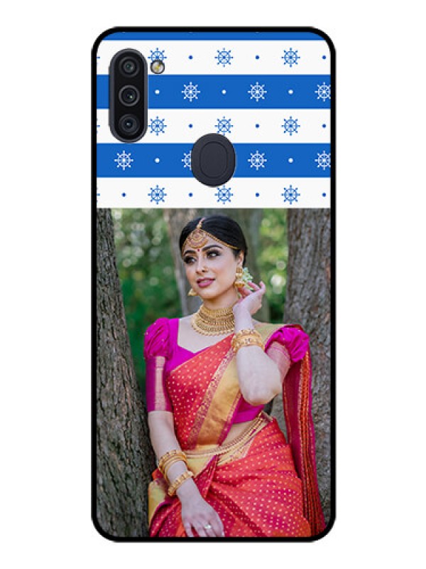 Custom Galaxy M11 Photo Printing on Glass Case - Snow Pattern Design