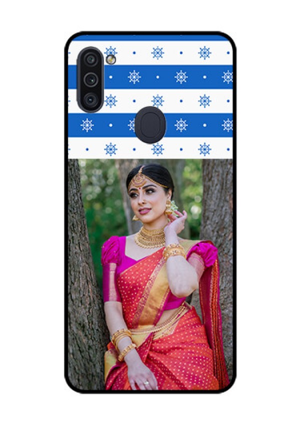 Galaxy M11 Photo Printing on Glass Case - Snow Pattern Design
