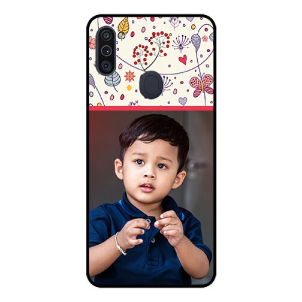Galaxy M11 Custom Glass Mobile Case - Premium Floral Design