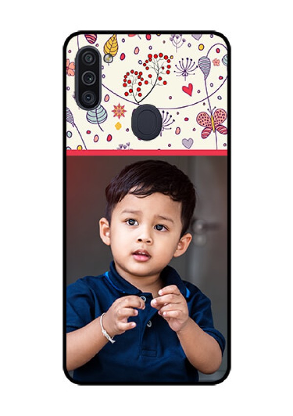 Galaxy M11 Custom Glass Mobile Case - Premium Floral Design