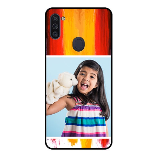 Galaxy M11 Personalized Glass Phone Case - Multi Color Design