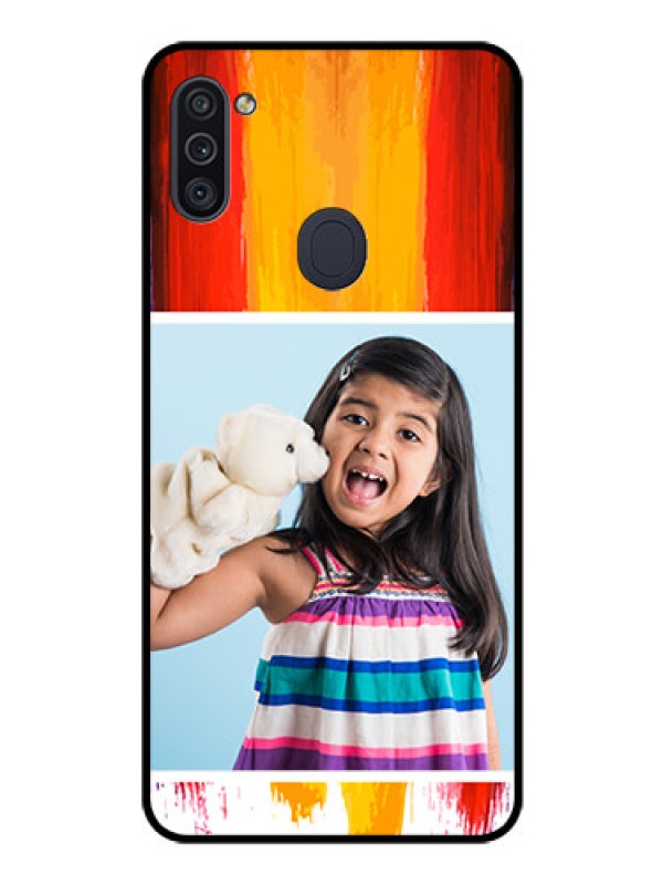 Custom Galaxy M11 Personalized Glass Phone Case - Multi Color Design