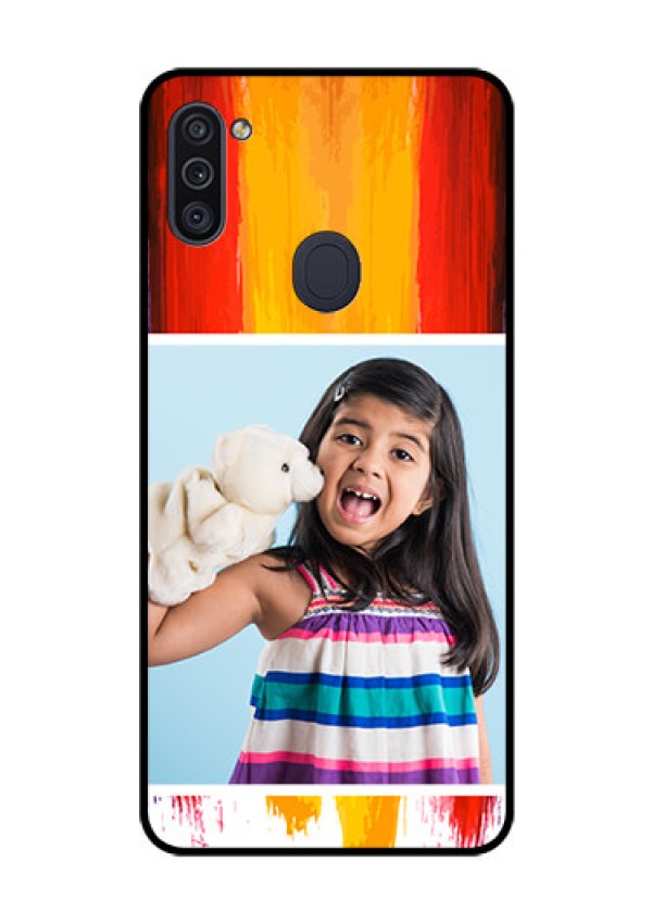 Galaxy M11 Personalized Glass Phone Case - Multi Color Design