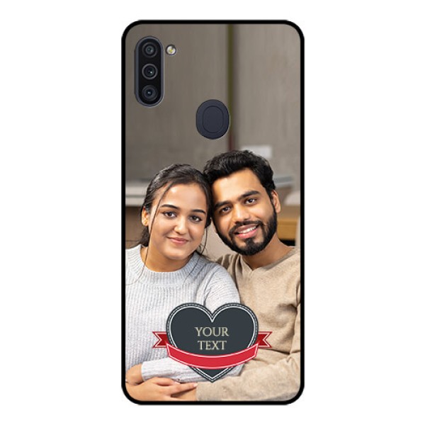 Galaxy M11 Custom Glass Phone Case - Just Married Couple Design