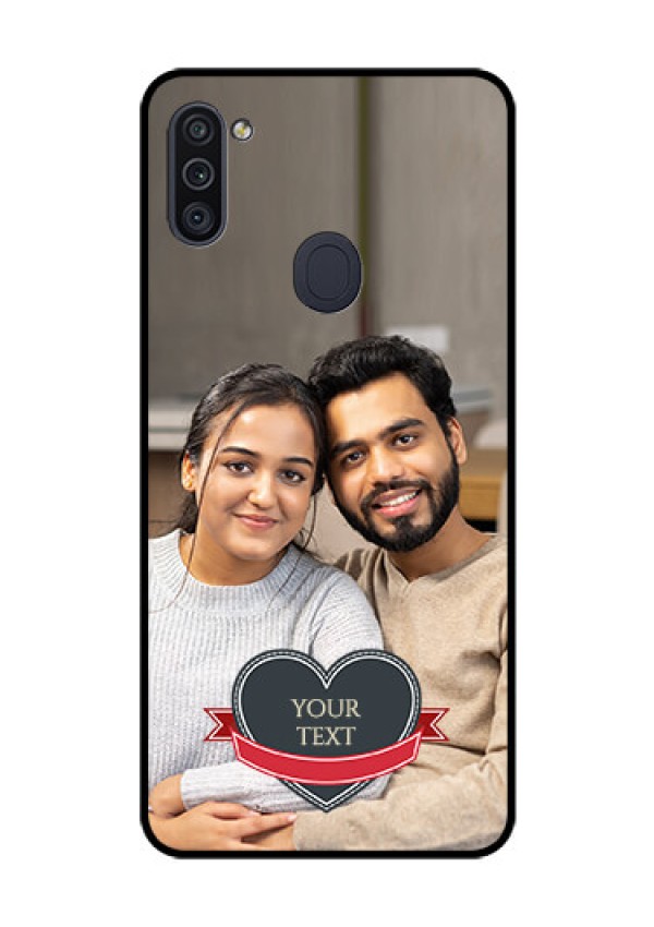 Galaxy M11 Custom Glass Phone Case - Just Married Couple Design