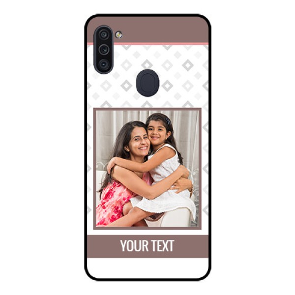 Galaxy M11 Photo Printing on Glass Case - Simple Diamond Design