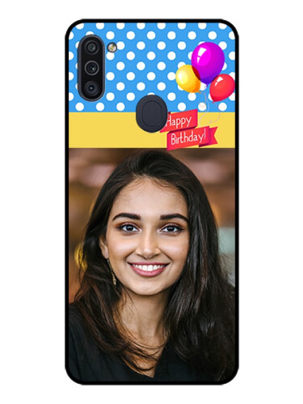 Custom Galaxy M11 Custom Glass Mobile Case - Happy Birthday Design