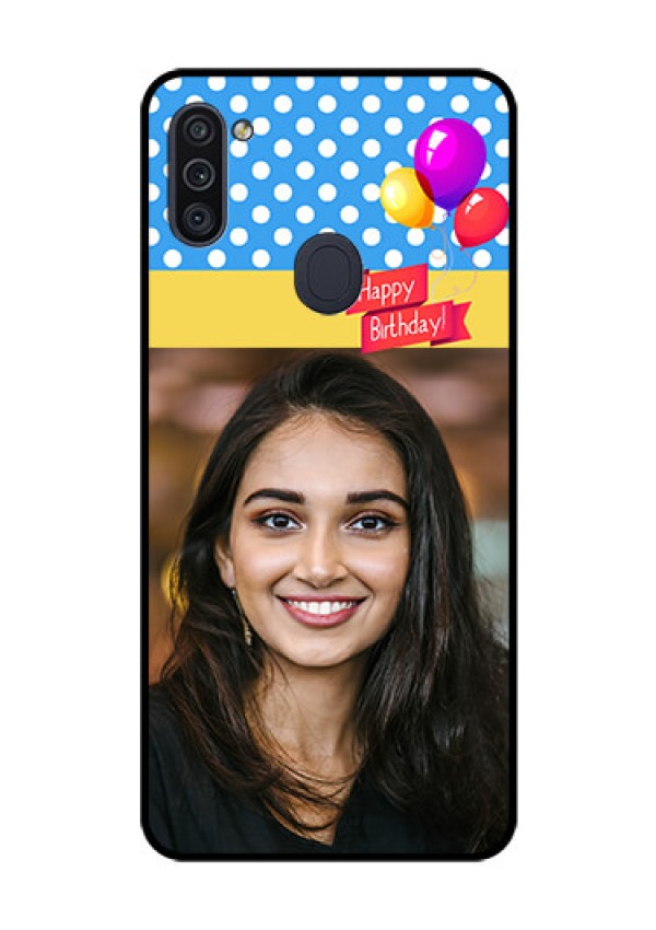 Galaxy M11 Custom Glass Mobile Case - Happy Birthday Design