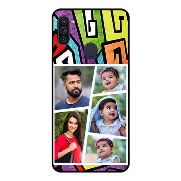 Galaxy M11 Custom Glass Phone Case - Graffiti pattern Design