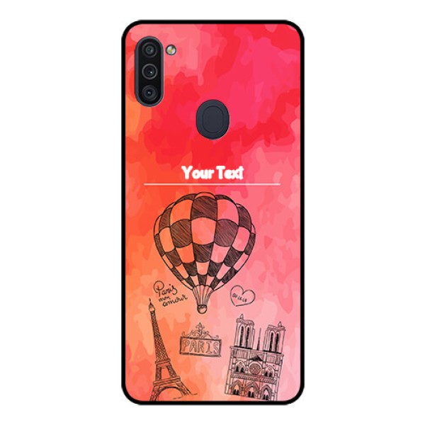 Galaxy M11 Custom Glass Phone Case - Paris Theme Design