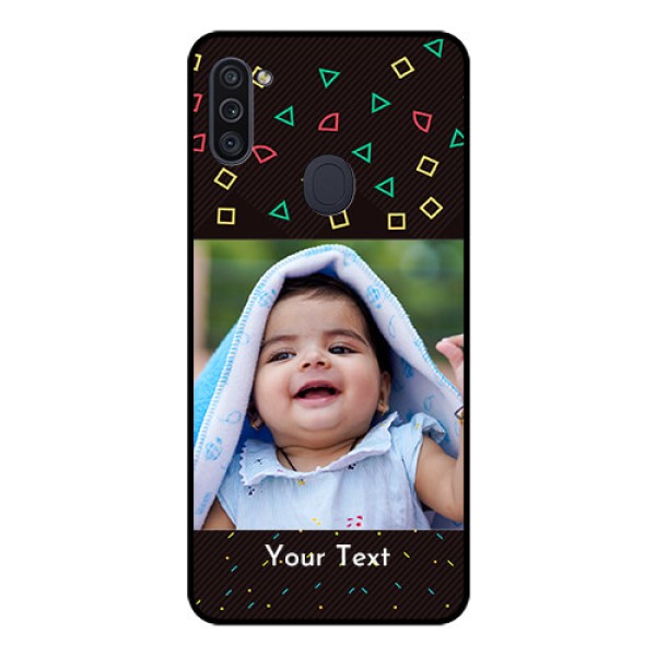 Galaxy M11 Custom Glass Phone Case - with confetti birthday design Galaxy M11 Custom Glass Phone Case - with confetti birthday design