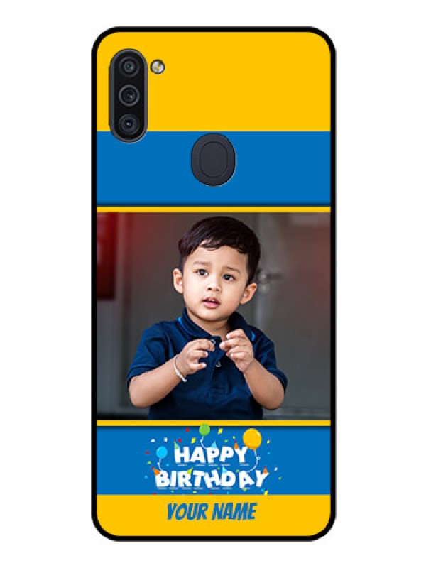 Custom Galaxy M11 Custom Glass Mobile Case - Birthday Wishes Design