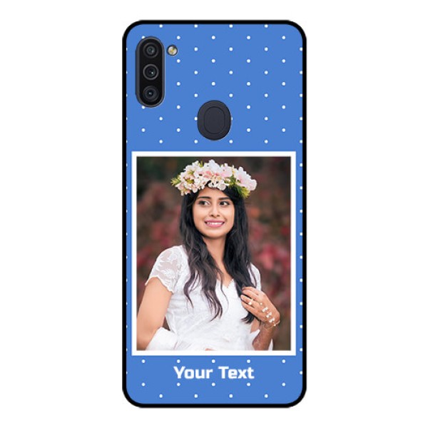 Galaxy M11 Photo Printing on Glass Case - Polka dots design