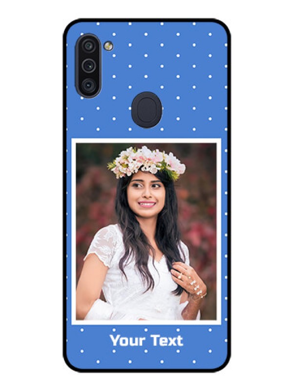 Custom Galaxy M11 Photo Printing on Glass Case - Polka dots design