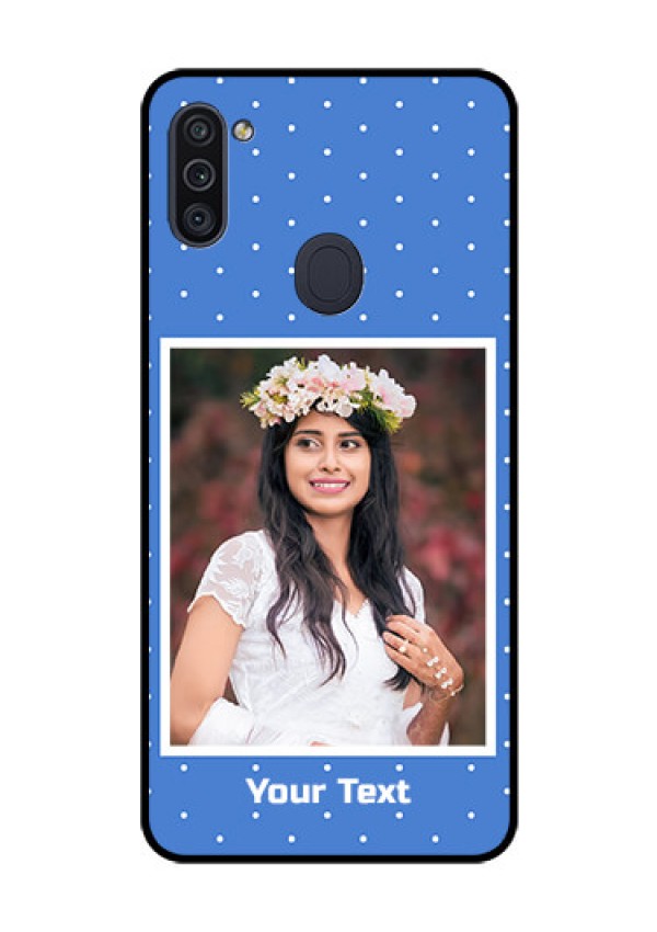 Galaxy M11 Photo Printing on Glass Case - Polka dots design