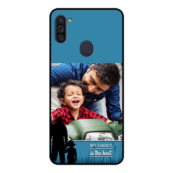 Galaxy M11 Custom Glass Mobile Case - Best dad design 