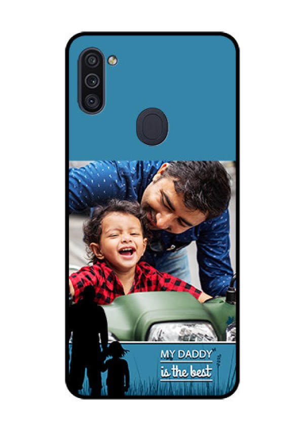 Galaxy M11 Custom Glass Mobile Case - Best dad design 