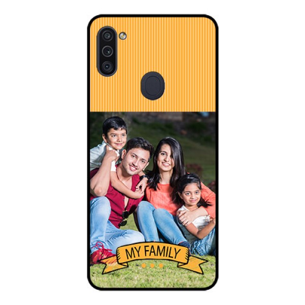 Galaxy M11 Custom Glass Phone Case - My Family Design