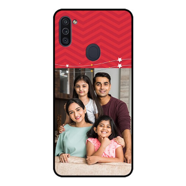 Galaxy M11 Personalized Glass Phone Case - Happy Family Design