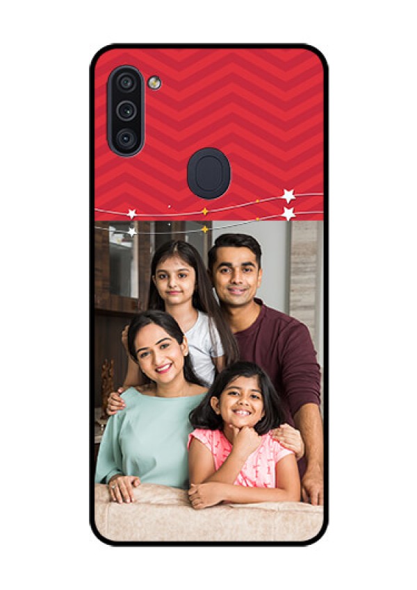Galaxy M11 Personalized Glass Phone Case - Happy Family Design