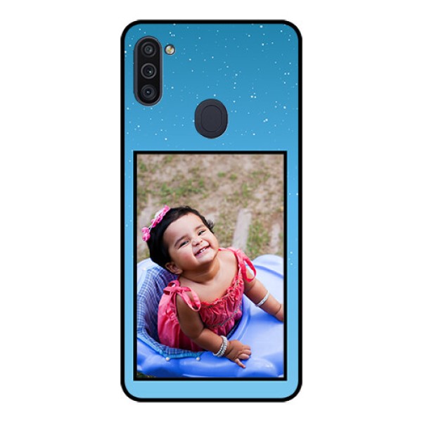Galaxy M11 Custom Glass Mobile Case - Wave Pattern Colorful Design
