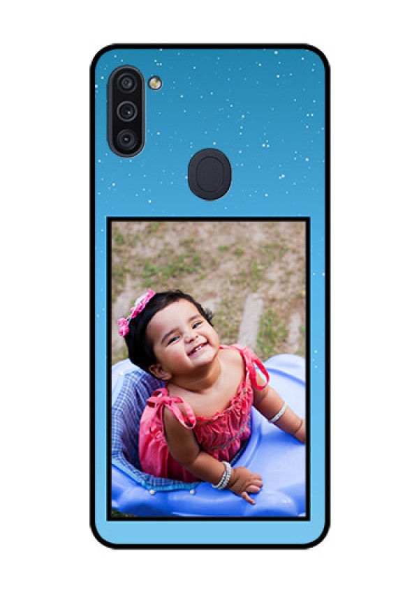 Galaxy M11 Custom Glass Mobile Case - Wave Pattern Colorful Design