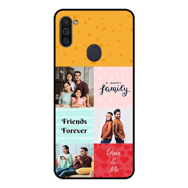Galaxy M11 Personalized Glass Phone Case - Images with Quotes Design