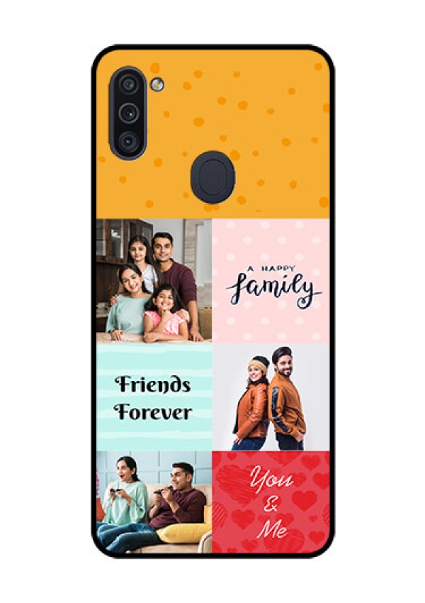 Galaxy M11 Personalized Glass Phone Case - Images with Quotes Design