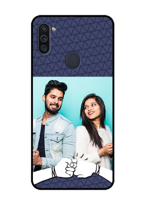 Galaxy M11 Photo Printing on Glass Case - with Best Friends Design 