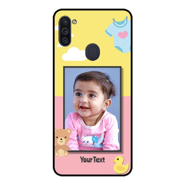 Galaxy M11 Photo Printing on Glass Case - Kids 2 Color Design