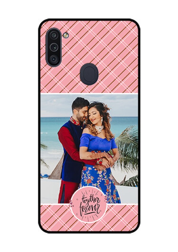 Galaxy M11 Personalized Glass Phone Case - Together Forever Design