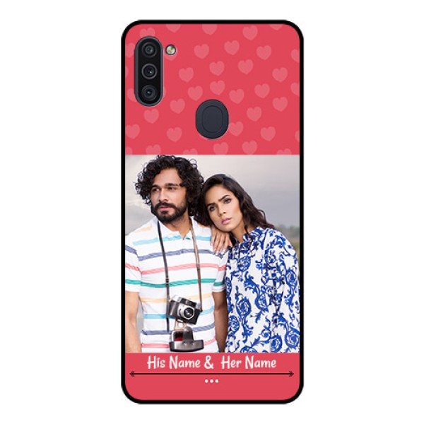 Galaxy M11 Photo Printing on Glass Case - Simple Love Design