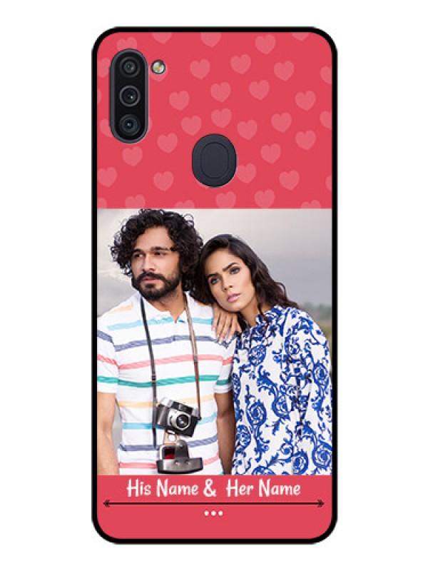 Custom Galaxy M11 Photo Printing on Glass Case - Simple Love Design