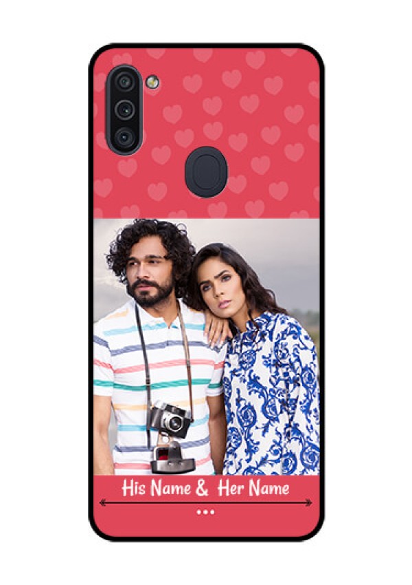 Galaxy M11 Photo Printing on Glass Case - Simple Love Design