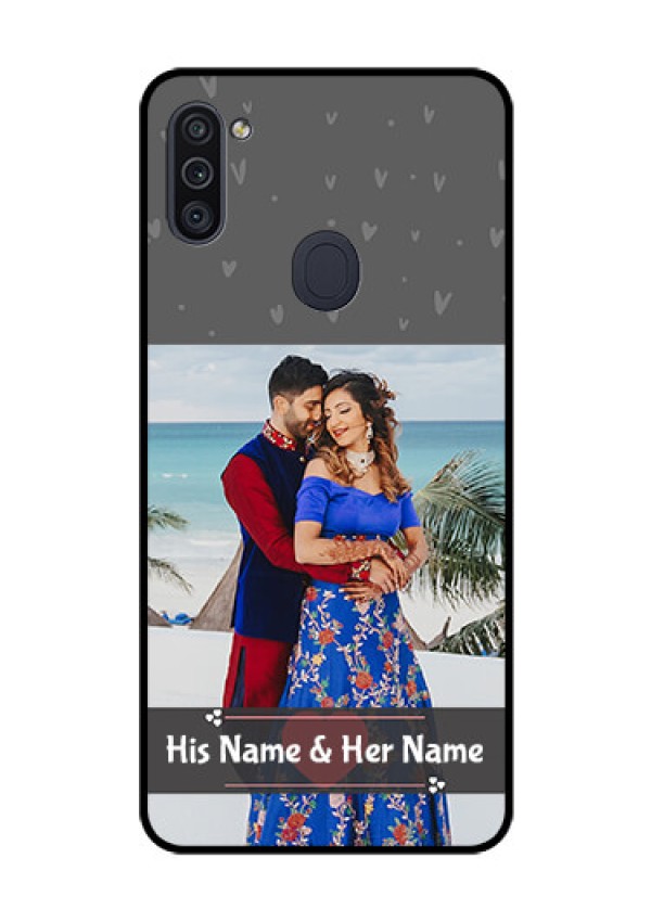 Galaxy M11 Custom Glass Mobile Case - Buy Love Design with Photo Online