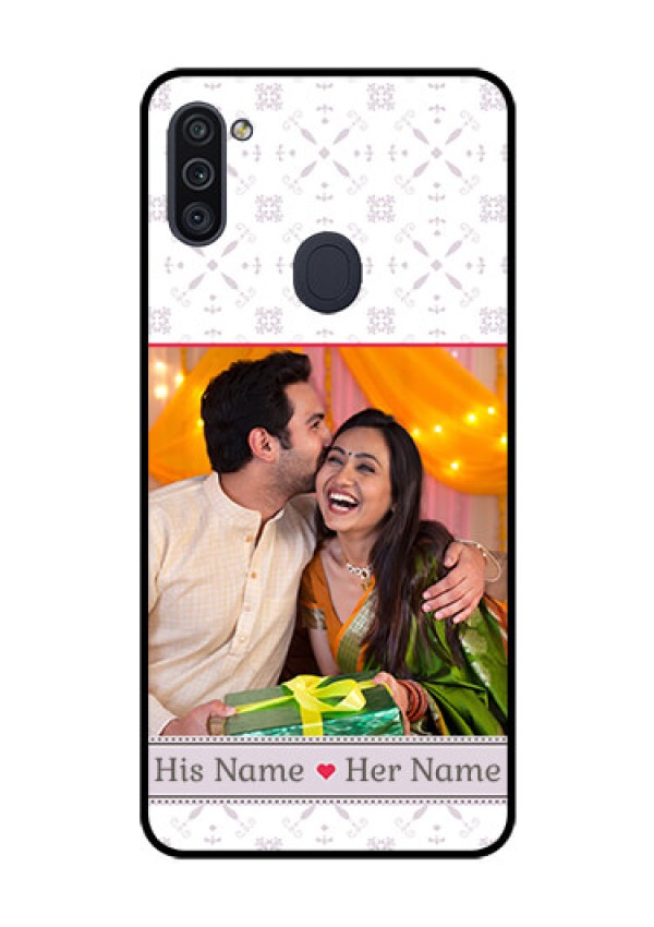 Galaxy M11 Custom Glass Mobile Case - with Photo and Ethnic Design