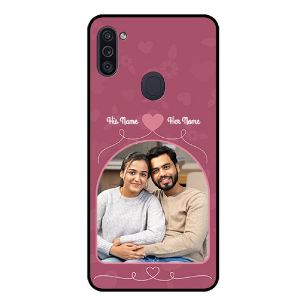 Galaxy M11 Photo Printing on Glass Case - Love Floral Design