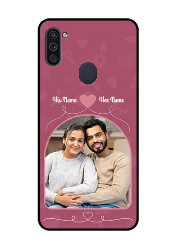 Galaxy M11 Photo Printing on Glass Case - Love Floral Design