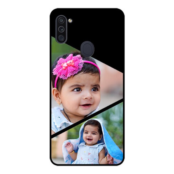 Galaxy M11 Custom Glass Phone Case - Semi Cut Design