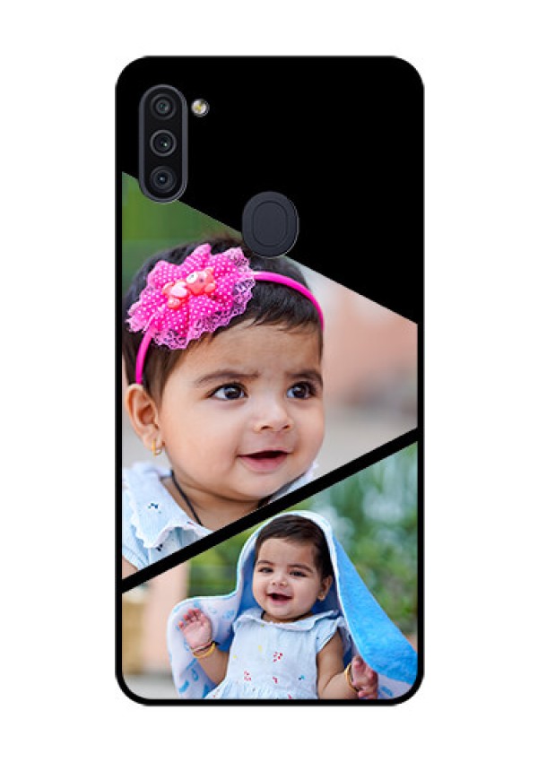 Galaxy M11 Custom Glass Phone Case - Semi Cut Design