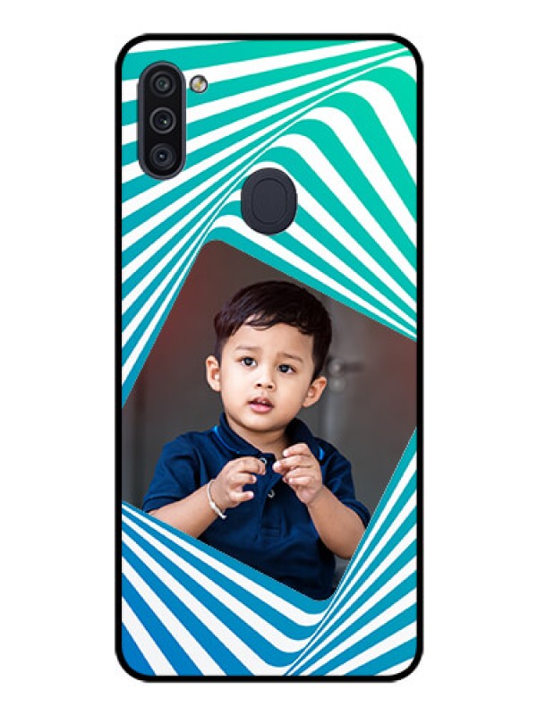 Custom Galaxy M11 Personalized Glass Phone Case - Abstract Spiral Design