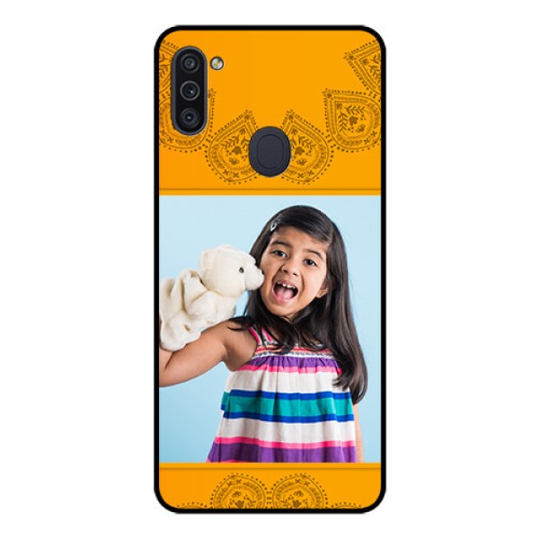 Galaxy M11 Personalized Glass Phone Case - Photo Wedding Design 