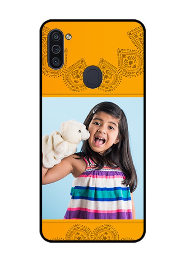 Galaxy M11 Personalized Glass Phone Case - Photo Wedding Design 