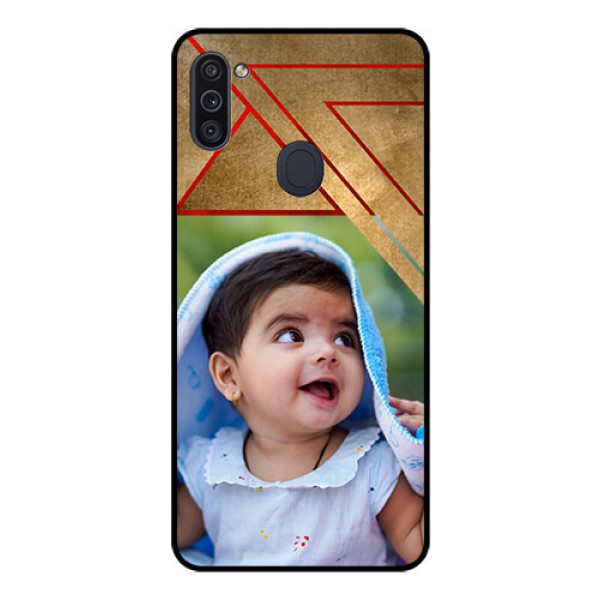 Galaxy M11 Personalized Glass Phone Case - Gradient Abstract Texture Design